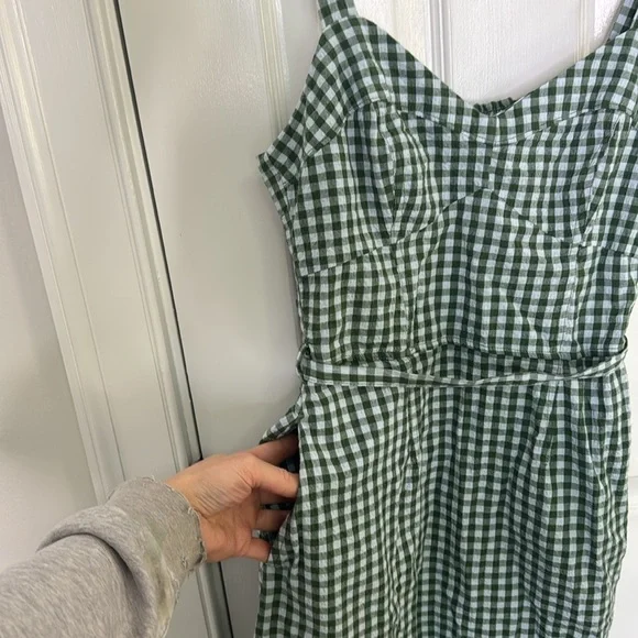 Cream Ribbed Tie Front Midi Sundress - Picture 7 of 10